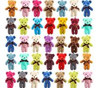 Haconba 51 Packs 4.72 Inch Mini Teddy Bear Plush Toys Small Soft Stuffed Bear Dolls for DIY Craft Keychain Birthday Wedding Valentine Mother's Day Party Gifts