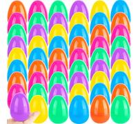 Haconba 54 Pack 3.15 Inch Fillable Easter Eggs Colorful Bright Plastic Large Empty Egg Bulk for Easter Egg Hunt Party Supplies Basket Stuffers Classroom Prize , 6 Colors