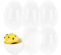 Haconba 6 Pack 10 Inch Jumbo White Easter Eggs Extra Large Fillable Blank Plastic Eggs for Basket Stuffers Hunt Game Easter Party DIY Craft Activities