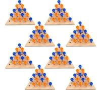 Haconba 8 Packs Wooden Peg Games Wood Triangle Peg Puzzles Tricky Board Game for Kids Educational Strategy Toy Adult Travel Gathering to Pass Time