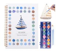 HACRAHO Beautiful Watercolor Workbook,Relaxing & Easy to Paint Water Coloring Book with Ocean Sailing Boat Designs on Premium Paper Perfect for Gifting to Spark Creativity & Joy for Adults(Ocean Boat)