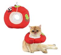 HACRAHO Cat Cone Collar,1 PCS Cute Apple-shaped Pet Cone Waterproof Cats Recovery Collars Adjustable Cat Cones Collars Soft Kitten Recovery Cones to Stop Licking（M）