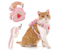 HACRAHO Pet Backpack Harness with Leash Set, 2 Pieces Puppy Dog Back Pack Saddle Bags Adjustable Dog Harness Backpack Bag for Pet Outdoor Travel Camping Hiking, Pink