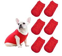 HACRAHO Red Dog & Cat Shirt, 6 PCS Breathable Cotton L Size, Small & Medium Dogs & Cats, Blank Design, Summer