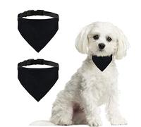 HACRAHO Sublimation Dog Bandanas, 2 Pieces Blank Dog Bandana Washable Solid Black DIY Dog Kerchief Bandanas for Small Dogs Cats Puppies, S