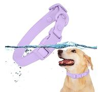 HACRAHO Waterproof Dog Collar, 1 Pack Purple Adjustable Pet Collar for Walking Running Comfortable Rubber Coated Webbing for Medium Small Dogs, L