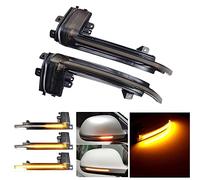 Hacreyatu 2pcs Dynamic LED Smoked Sequential Led Turn Signal Side Rear View Mirror Indicator Light For A-udi A4 S4 B8 8K A5 S5 A6 S6 A8 S8 Q3 SQ3 A3 8P (Yellow)