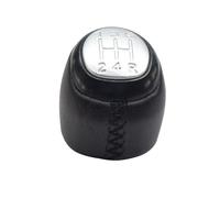 Hacreyatu 5/6 Speed Gear Shift Knob Leather Gaiter Boot Cover Case Lever Shifter for SAAB 93 9-3 SS 2003-2012 Car Styling Accessories (Head-Silver-5R Speed)