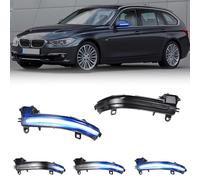 Hacreyatu Dynamic LED Side Mirror Light Blink Sequential Turn Signal Light Strip Assembly For BMW 1 2 3 4 Series F20 F30 F31 F21 F22 F23 F32 F33 F34 X1 E84 F36 F87 M2 (Blue+Yellow)