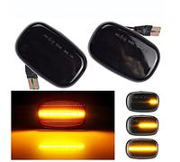 Hacreyatu Led Turn Signal Lights For T-oyota Corolla RAV4 Prius Yaris Camry Vios Hilux Allex Avensis Celica Supra Mk4 Dynamic Side Marker (Black)