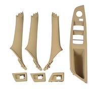 Hacreyatu RHD Beige Side Door Handle for BMW 5 Series F10 F11,Inner Door Pull Handle Trim Cover Kits Replacement Window Switch Armrest Panel for BMW 520 523 525 528 530 535 (7PCS)
