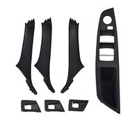 Hacreyatu RHD Black Side Door Handle for BMW 5 Series F10 F11,Inner Door Pull Handle Trim Cover Kits Replacement Window Switch Armrest Panel for BMW 520 523 525 528 530 535 (7PCS)