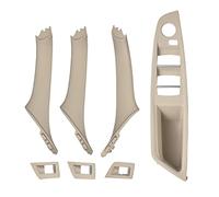 Hacreyatu RHD Creamy-White Side Door Handle for BMW 5 Series F10 F11,Inner Door Pull Handle Trim Cover Kits Replacement Window Switch Armrest Panel for BMW 520 523 525 528 530 535 (7PCS)