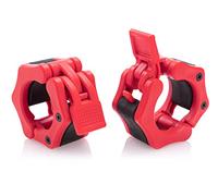 Hacuba Fitness Olympic Barbell Clamps Collars Quick Release Pair Weight Clips for 2 inch Barbell RED