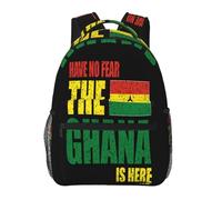 HACXZ Have No Fear The Ghana Is Here National Flag Backpack Lightweight Casual Travel Daypack with Multi-Pocket Storage Laptop Backpack Design for Work and Outdoor Use