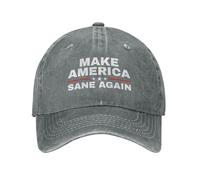 HACXZ Make America Sane Again Hat Vintage Washed Baseball Caps Gray