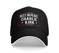 HACXZ Rest in Peace Tribute Charlie Kirk Hats Republican Stand with Charlie Baseball Cap Black