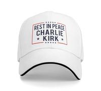 HACXZ Rest in Peace Tribute Charlie Kirk Hats Stand with Charlie 2025 Baseball Cap White