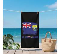 HACXZ Vintage St.Saint Helena Island Flag Beach Towel 31.5 x 63 inch | Ultra-Soft Microfiber Fabric, Quick Dry, Compact Foldable Design, Ideal for Pool Gym Travel