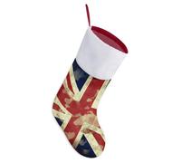 HACXZ Vintage Union Jack British Flag Christmas Stockings with Hanging Buckle Personalized Christmas Hanging Ornaments Interesting Soft Santa Stocking for Xmas Tree Holiday Fireplace