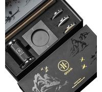 HADANA Rolling Knife Sharpener Set - All-in-One Professional Chef Knife Sharpener Kit with Diamond and Ceramic 5 Whetstone - 4 Angles Sharpener for Kitchen with Magnetic Knife Fixing Stand