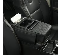 HADAVAKA Car Armrest Storage Box, Center Console Cover Cushion, 4 In 1 Car Tissue Boxes Organiser Cup Holder Multifunctional organiser, for Most Vehicles, SUV, and Trucks (Black)