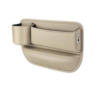HADAVAKA Car Gap Filler Organizer, Adjustable Car Seat Storage Box, with Cup Holder & Data Cable Hole, Organizer For Cards Keys, for Between Seats Accessories Boxes (Main,Beige)