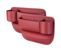 HADAVAKA Car Gap Filler Organizer, Adjustable Car Seat Storage Box, with Cup Holder & Data Cable Hole, Organizer For Cards Keys, for Between Seats Accessories Boxes (Main+Copilot,Red)