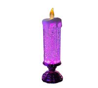 HADAVAKA Christmas Swirling Glitter Electronic Led Candle Lights, USB Rechargeable Color Changing Flameless Candles, for Xmas Party Wedding Holiday, Home Decoration (Purple)