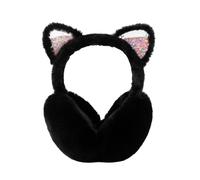 HADAVAKA Cute Sequin Cat Ear Warmers, Windproof & Cozy Ear Protectors, Premium Winter Accessories For Women Men, For Outdoor Sport Skiing Cycling Hiking Daily Commute (Black)