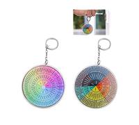 HADAVAKA Emotion Wheel Pendant Decorations Double-sided Keychain, Round Acrylic Sign Color Wheel Art Chart, Circle Of Emotions Feelings Color Wheel, In Earth Tones Funny Wall Art Sign