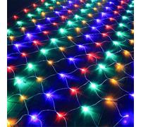HADAVAKA Large Net Fairy String Lights, LED Fishing Net Light, with 8 Light Modes, with Tail Plug Can Be Connected in Series, for Bushe Fence Wall/Garden/Xmas Tree/Balcony (Colours,1.5 * 1.5M)