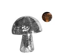 HADAVAKA Mirror Disco Glitter Ball Party Light Mushroom Shape for Party, Disco Ball Decor Mirror Reflective Ball, for Wedding Party Room Table Bar Stage Rotating Light Dj Lighting Reflections (M)