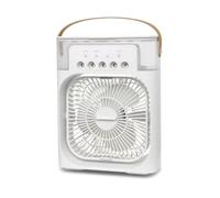 HADAVAKA Portable Misting Fan With Water Mist Spray Cooling - Features 3 Adjustable Wind Speeds, Night Lights, Perfect Mini Desktop Fan for Office, Car, Home, and Beyond (White)