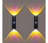 HADAVAKA Rechargeable Smart LED Motion Sensor Ambient Light, RGB Mood Lights with USB Charging & Magnetic Base, Versatile Wall Light for Bedroom, Hallway, Party Decoration (Black)