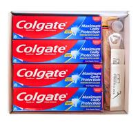 Hadco Oral-Care Gift Set Bundle - 4X 100ml Colgate Maximum Cavity Protection Toothpaste, 1x Bamboo Toothbrush, 1x Tongue Cleaner, 1x Dental Mirror, 2X Floss Harps.