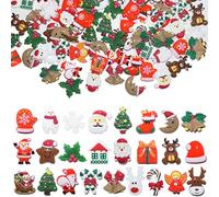 HADDIY Christmas Resin Charms for Crafts,100 Pcs Flatback Slime Charm Beads Miniature Ornaments for Christmas Embellishments,Craft Supplies and Mini Christmas Decorations