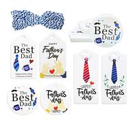 HADDIY Gift-wrap Tags, 60 Pcs Father's Day Themed Hanging Paper Tags with String for Dad