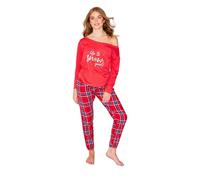 haddow GROUP Up to Snow Good Christmas Pyjama Set Women Nightwear/PJ/Lounge Set (Red, M = UK 12-14)