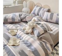 HADECOLL 100% Cotton Duvet Cover Set Simplicity Geometric Patterns Printing Bedding Set 4 Pieces with Zipper Closure Include 1 Duvet Cover and 2 Pillowcases Gray 3 Full,Gray 11-King