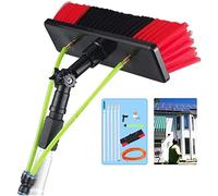 HADECOLL 12M Telescopic Window Cleaning Pole With Water Fed Brush Kit 39.5Ft Extension For Conservatory Includes 50Cm Brush & Hose Professional Tool For High Windows & Hard-To-Rea,30Cm Brush-9M Pole