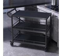 HADECOLL 2 & 3 Tier Stainless Steel Rolling Tool Cart With 4 Locking Mute Wheels, Mobile Utility Cart For Garage, Workshop, Warehouse And Home Office Organization,H