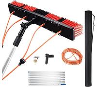 HADECOLL 29Ft Window Cleaner Kit - Water Fed Telescopic Brush 9M Extension Pole Solar Panel Cleaner Hose-Fed Window Cleaning Tool For Effortless Streak-Free Shine,Size_Name-30Cm Brush 7M Pole