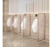 HADECOLL 4-Pack Black Stainless Steel Urinal Divider Panels, Tempered Glass Privacy Screen for Men's Toilets, Durable Urinal Partitions for Public Restrooms, Hotel Use,Rose Gold-1pcs 120 * 40cm