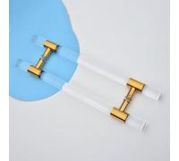 HADECOLL Acrylic Clear Crystal Finish Barn Door Handle Long Commercial Sheds Gates Push Pull Bar Wood/Glass Door Pull Handles Double Sided Install Black 80X60Cm/31.5"X23.6",Gold-120X100Cm/47.2