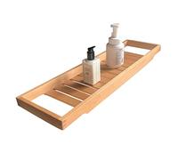HADECOLL Bamboo Bathtub Caddy Tray Wooden Bath Tray For Tub Extendable Bathtub Caddy Organizer For Luxury Spa Wooden Bath Tub Shelf Tub,Wood Color-80x14.5cm