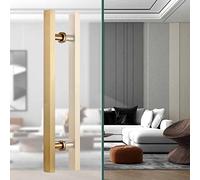 HADECOLL Barn Door Push Pull Door Handle Sliding Glass Door Handle, Square Stainless Steel Entrance Gate Long Handles, Modern Commercial Interior Exterior Barn Push Door Pulls,Gold-50Cm/19.7In - 30Cm