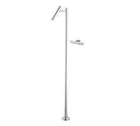 HADECOLL Bath Tap Floor Mounted Bath Taps Hot And Cold G1/2 Connection Brass Concealed Floor Standing Bath Taps, White,Chrome