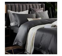 HADECOLL Bed, Egyptian Cotton Baby Blue Reversible Solid Double Queen King Bedding Set Simple Duvet Cover Zipper Extra Soft Silky Bed Sheet,A-FITTED BED SHEET_KING 4