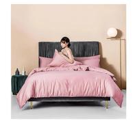 HADECOLL Bed, Red Solid Color Duvet Cover Set 400TC Egyptian Cotton Long Staple Bedding Set Breathable Silky Soft Premium Bed Linen Family Size, Gray, MM-102,Pink-Queen size 4 pcs